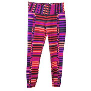 Nike Dri-FIT Leggings Size M Colorblock Checkered Stripe Pattern